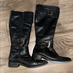 Rieker size 41 Black Leather Knee-High Boots